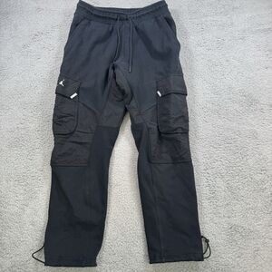 Jordan Pants Mens S Black Cargo Active Track Woven Ankle Cinch